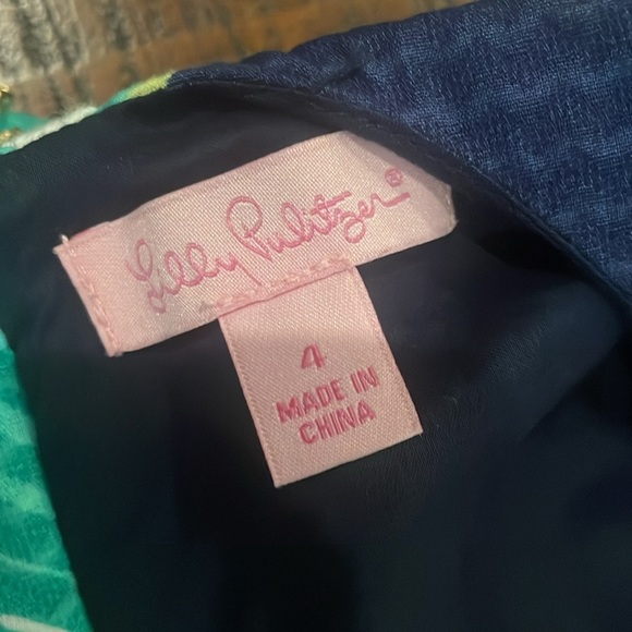 Lilly Pulitzer Cathy Tiger Palm green shirt dress - Picture 6 of 9